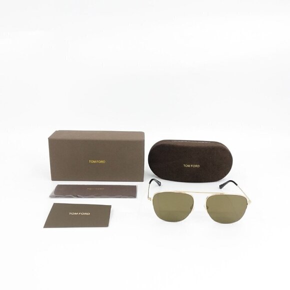 Tom Ford TF667 Abott Sunglasses Brown and Gold OS - Picture 4 of 16